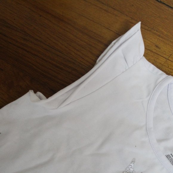 NEW JUICY COUTURE ruffle sleeve top t-shirt white Sz 12 NWT - Picture 5 of 5